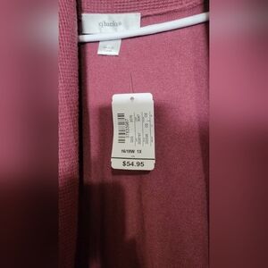 CJ Banks Dusty Rose Textured Knit Top